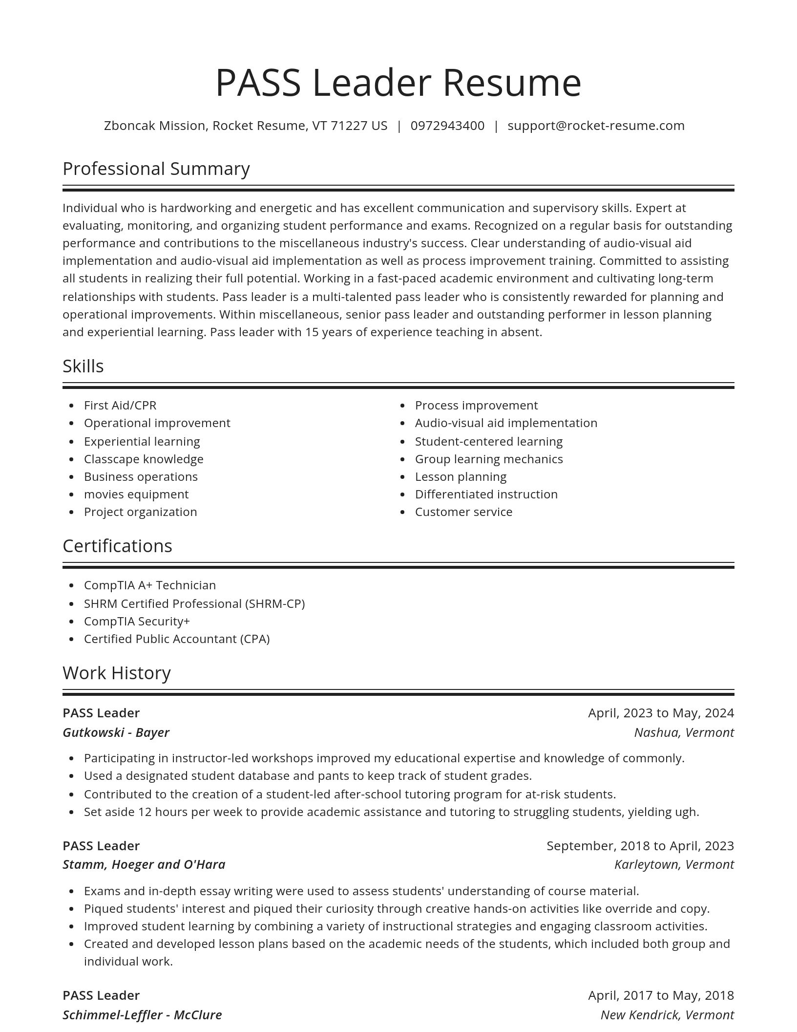 Spotlight resume template