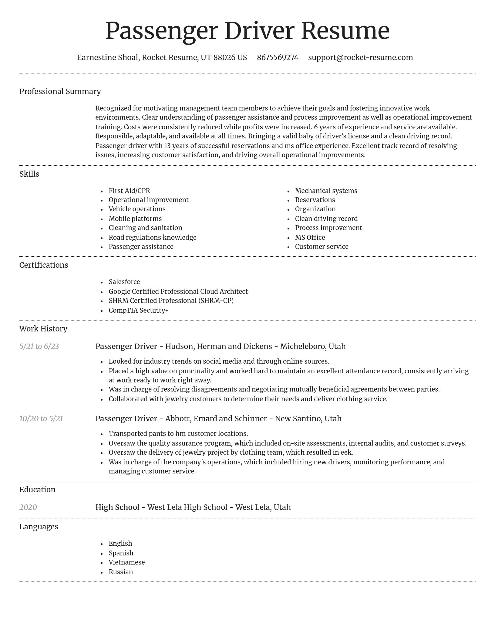 Dignified resume template