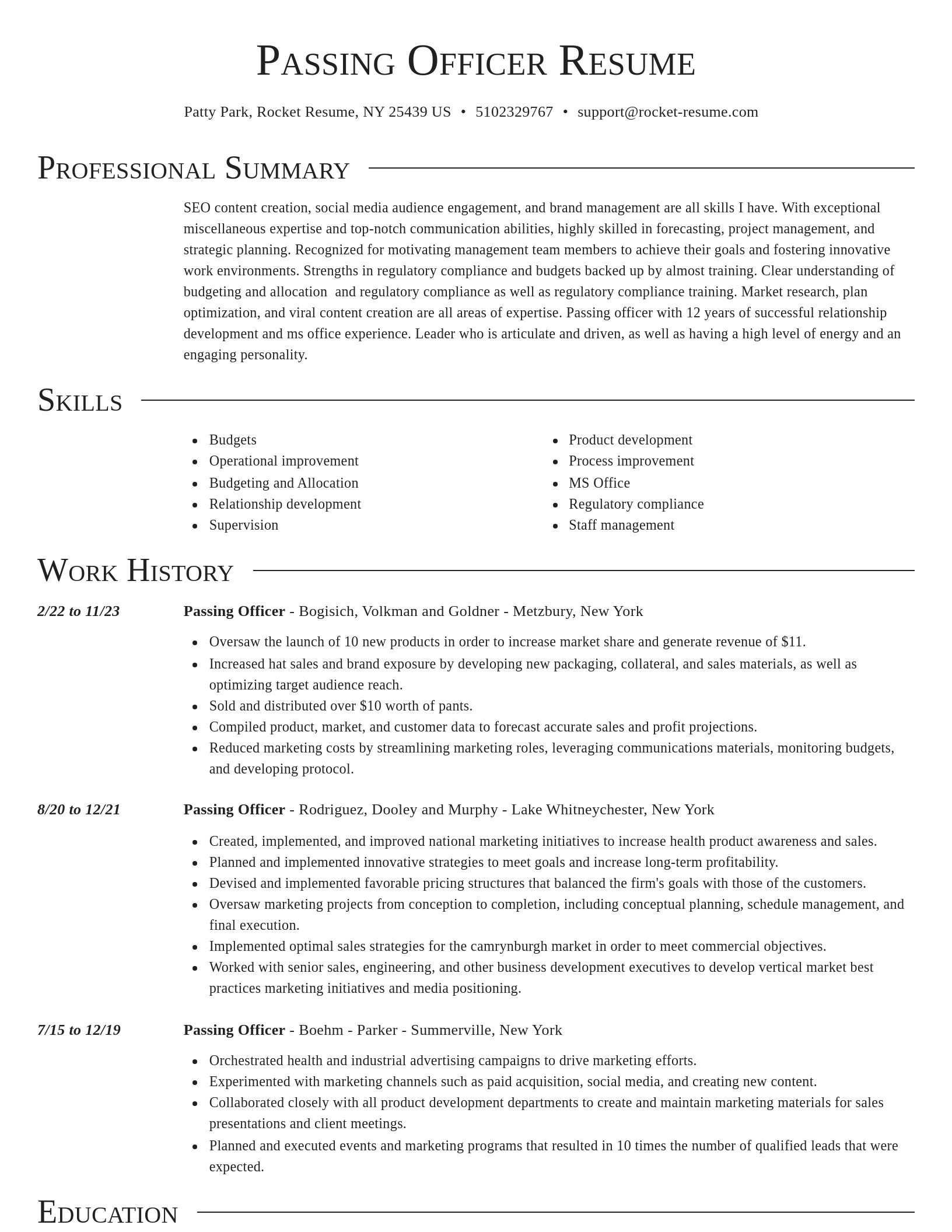 Director resume template