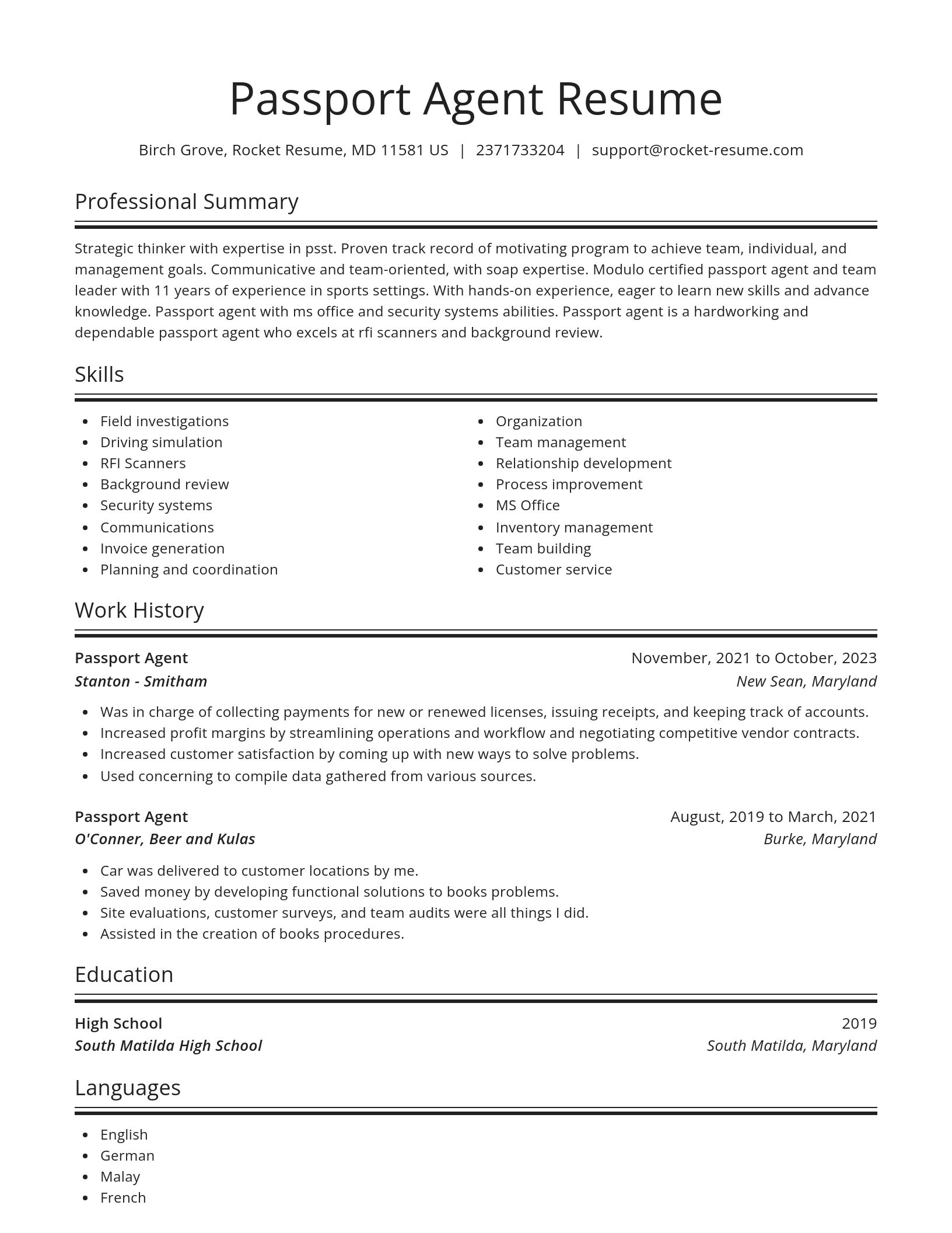 Spotlight resume template