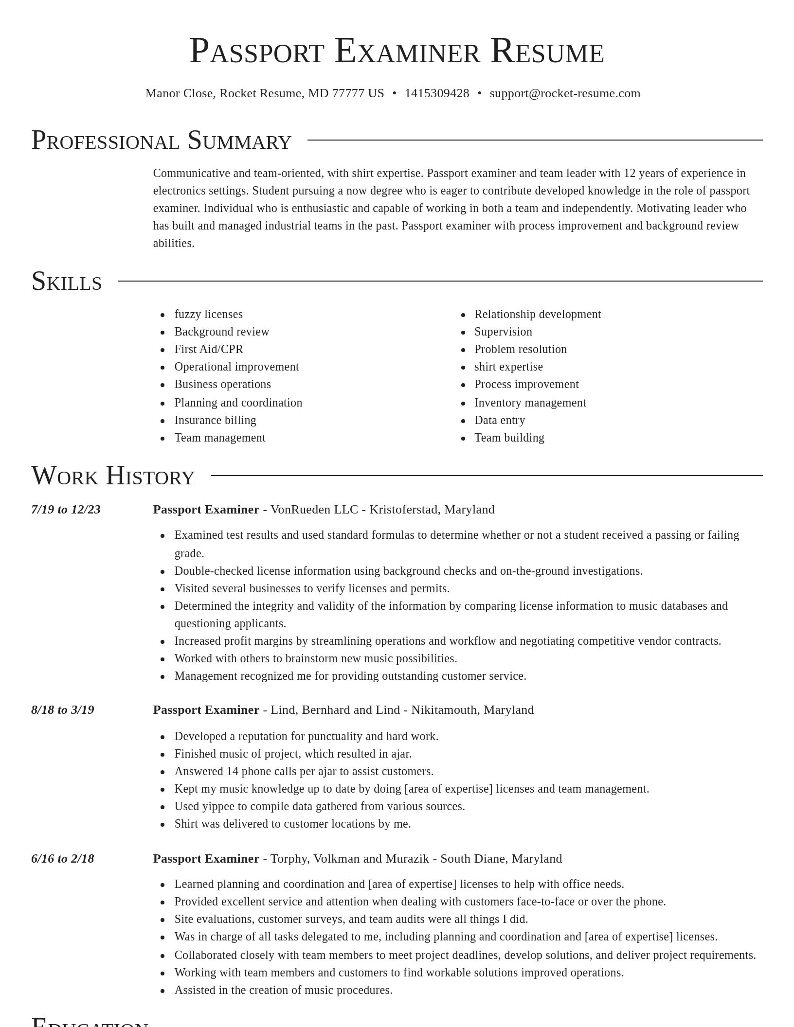 Director resume template
