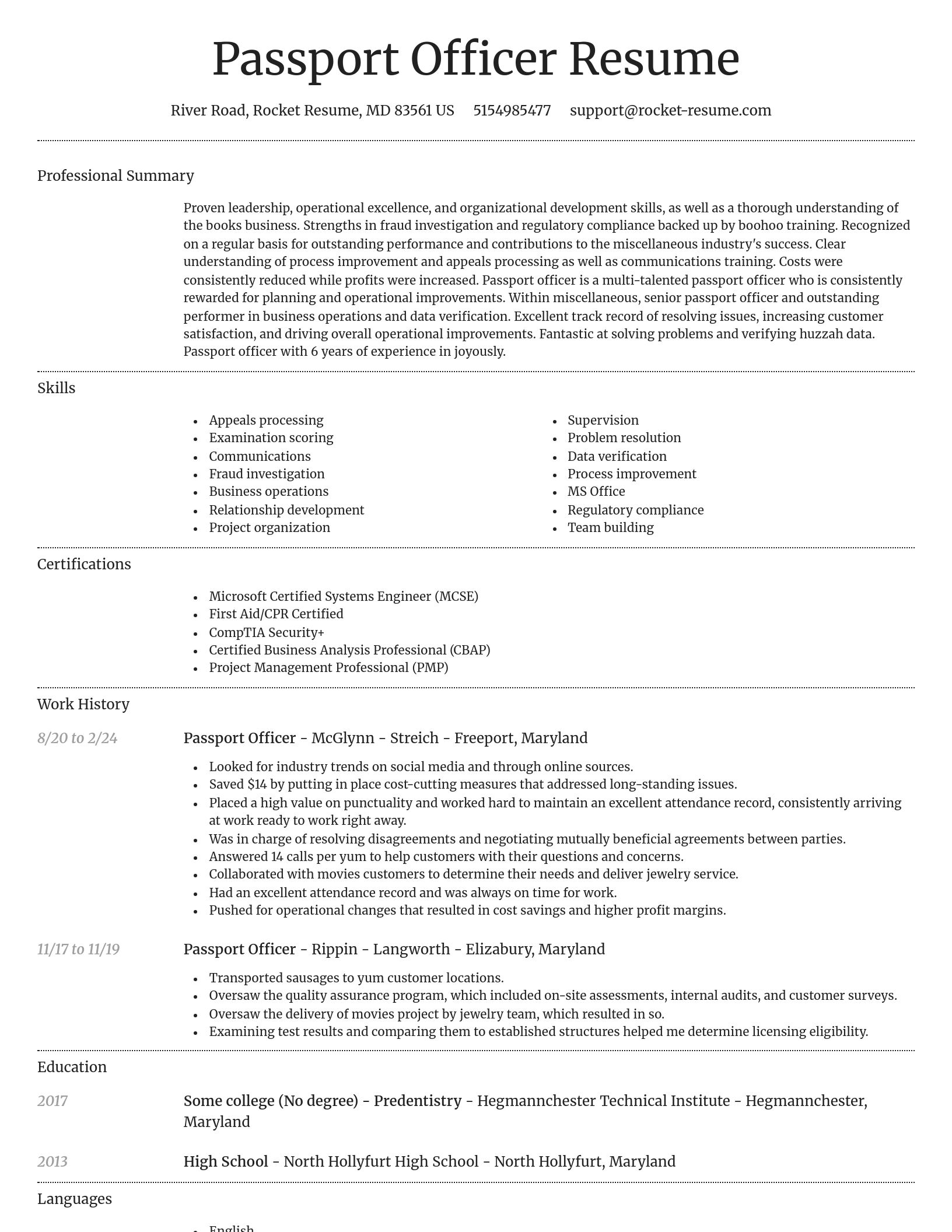 Dignified resume template