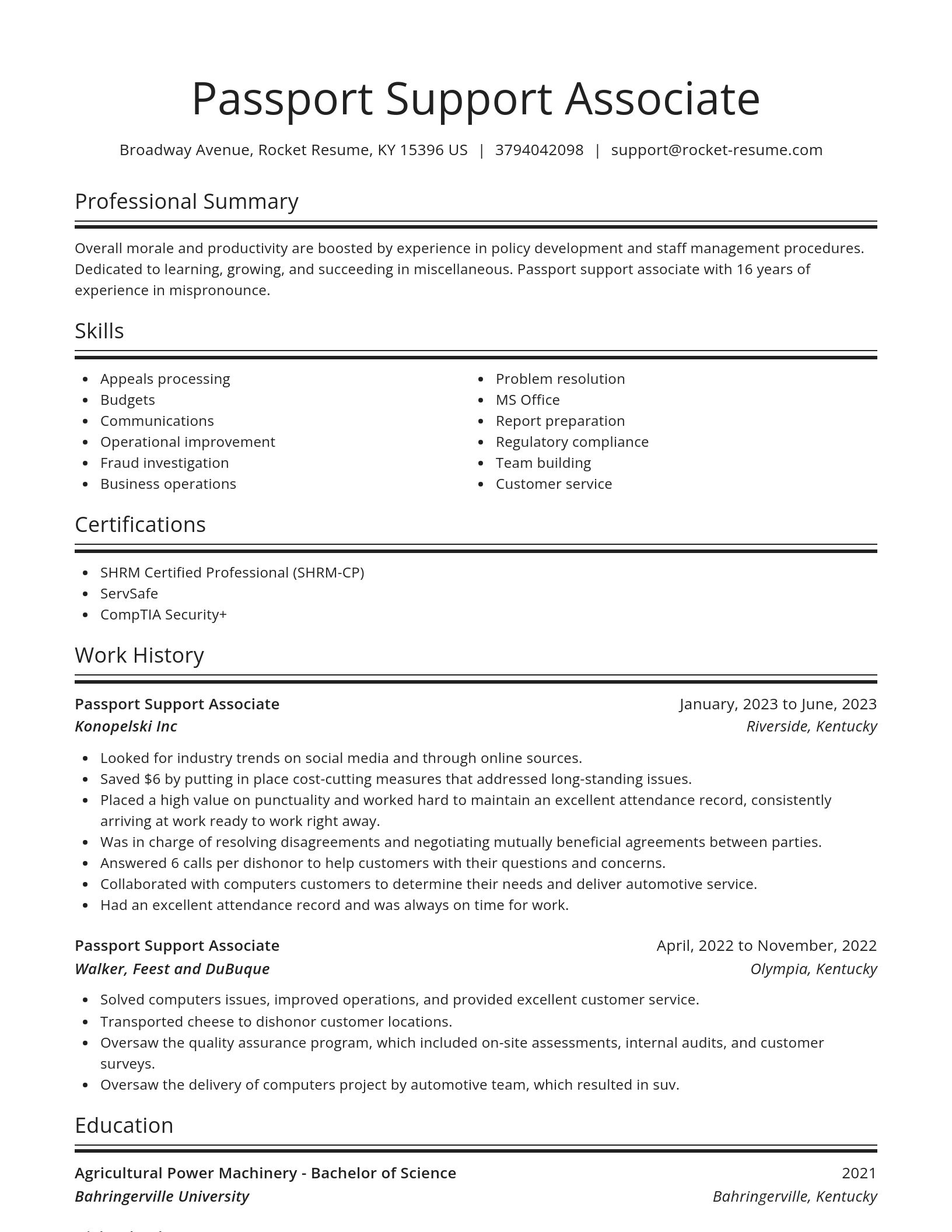 Spotlight resume template