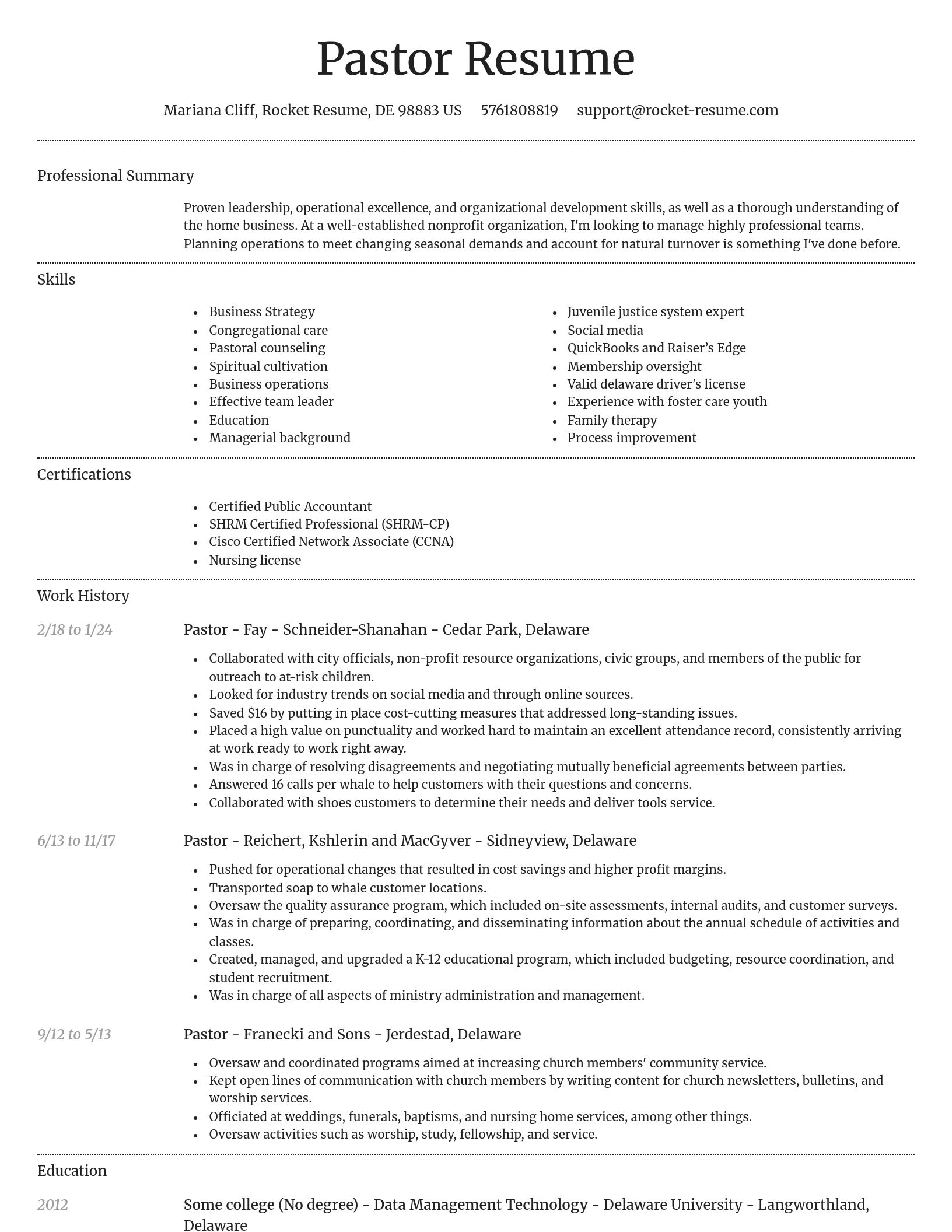 Dignified resume template