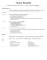 Pastor resume template