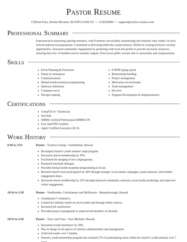 Director resume template