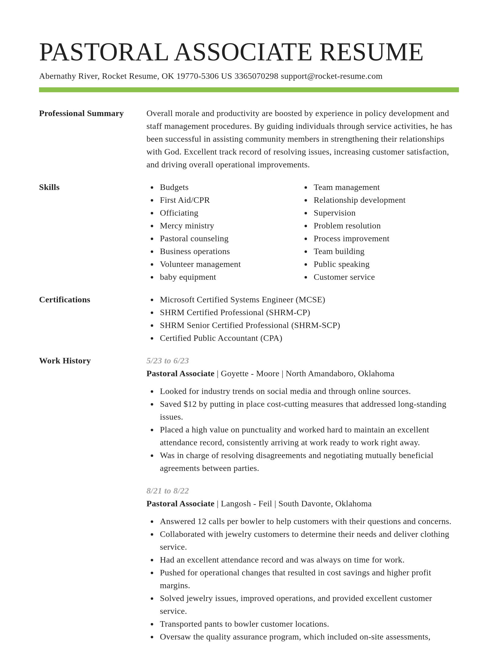 Smart resume template