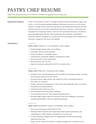 Pastry Chef resume template