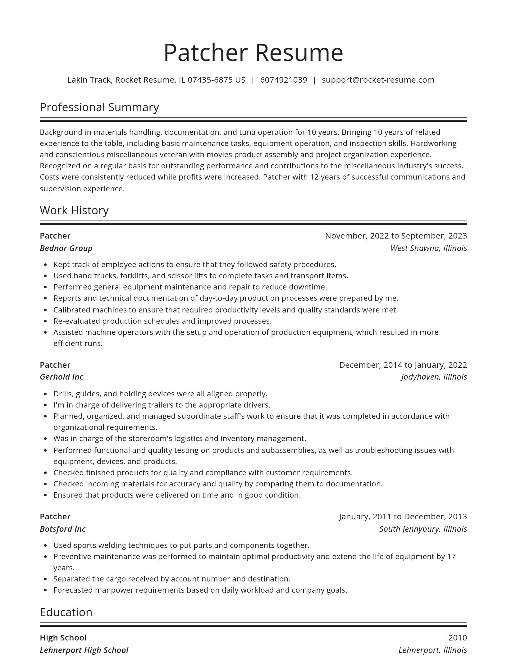 Spotlight resume template