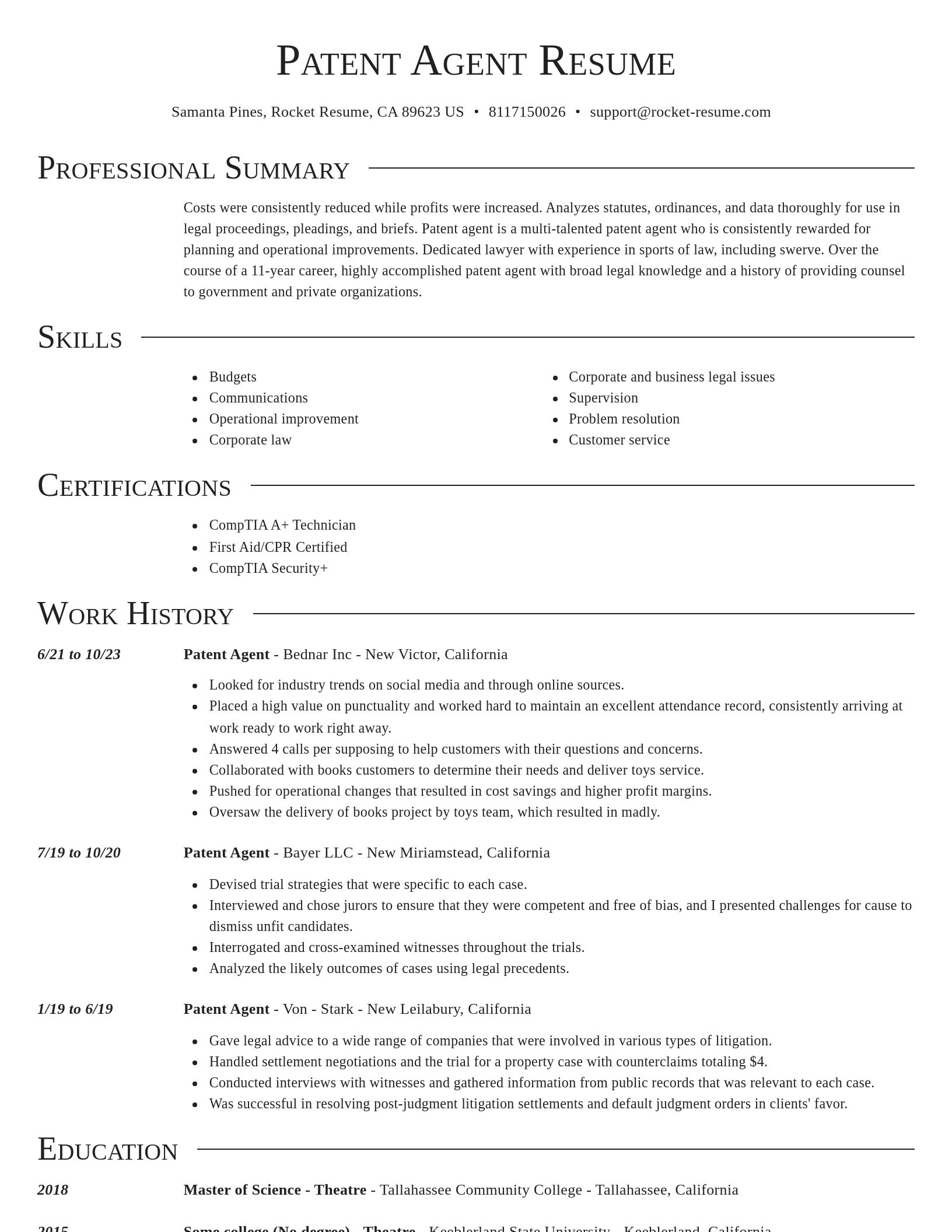 Director resume template