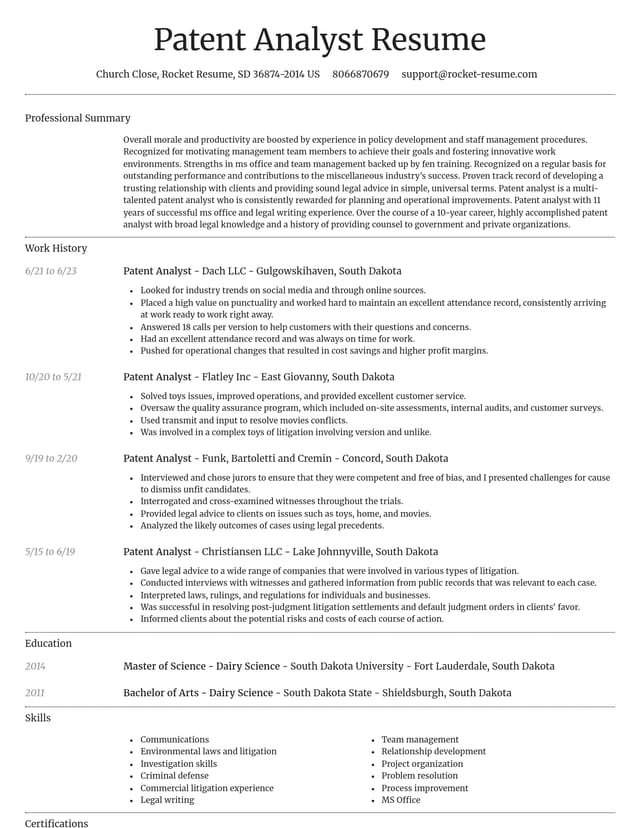Dignified resume template