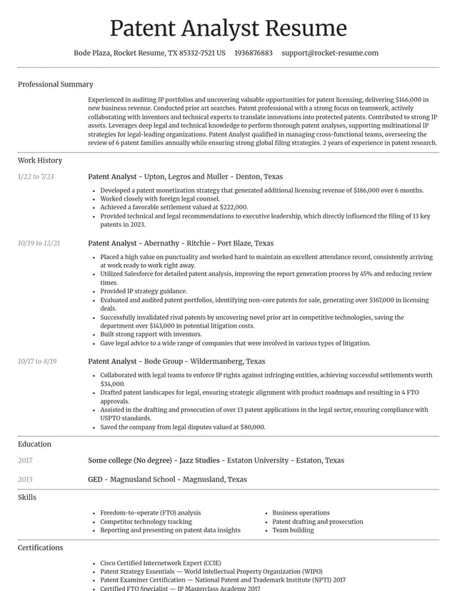 Dignified resume template