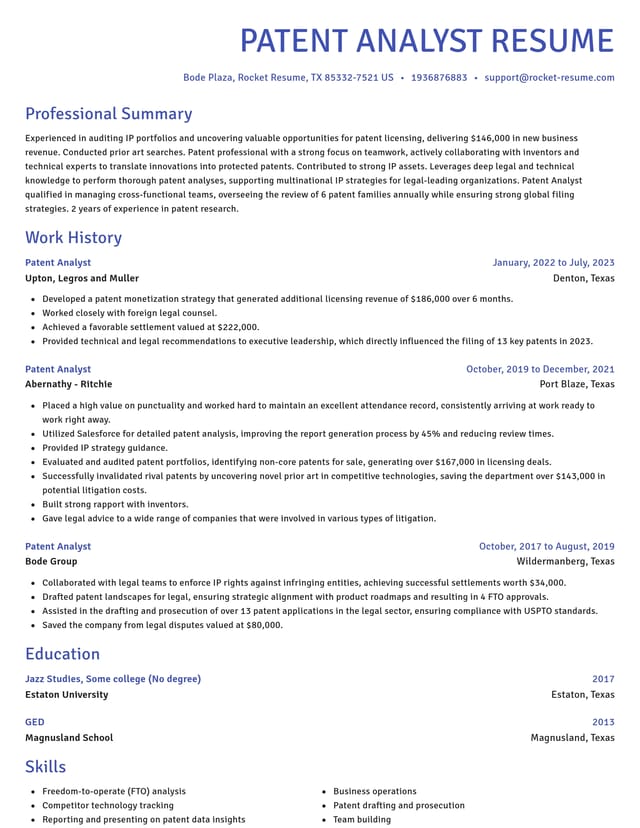 Novel resume template
