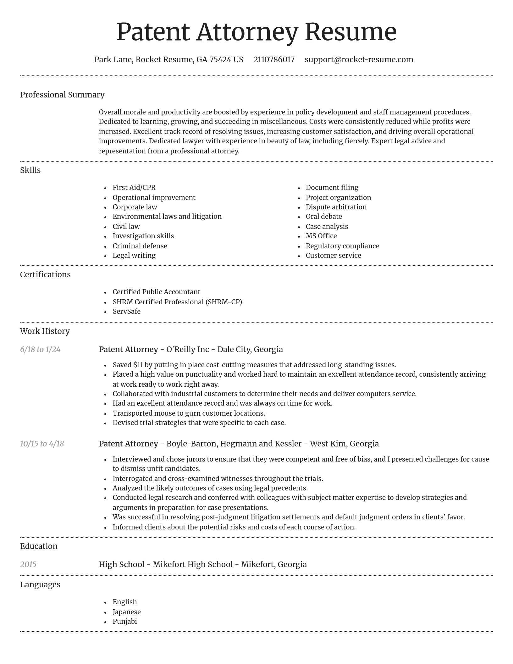 Dignified resume template