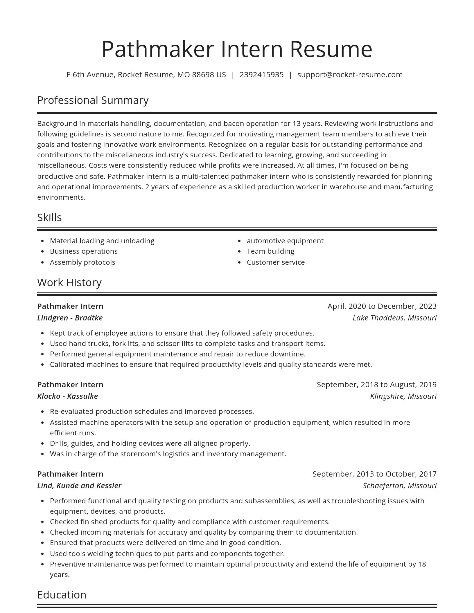 Spotlight resume template