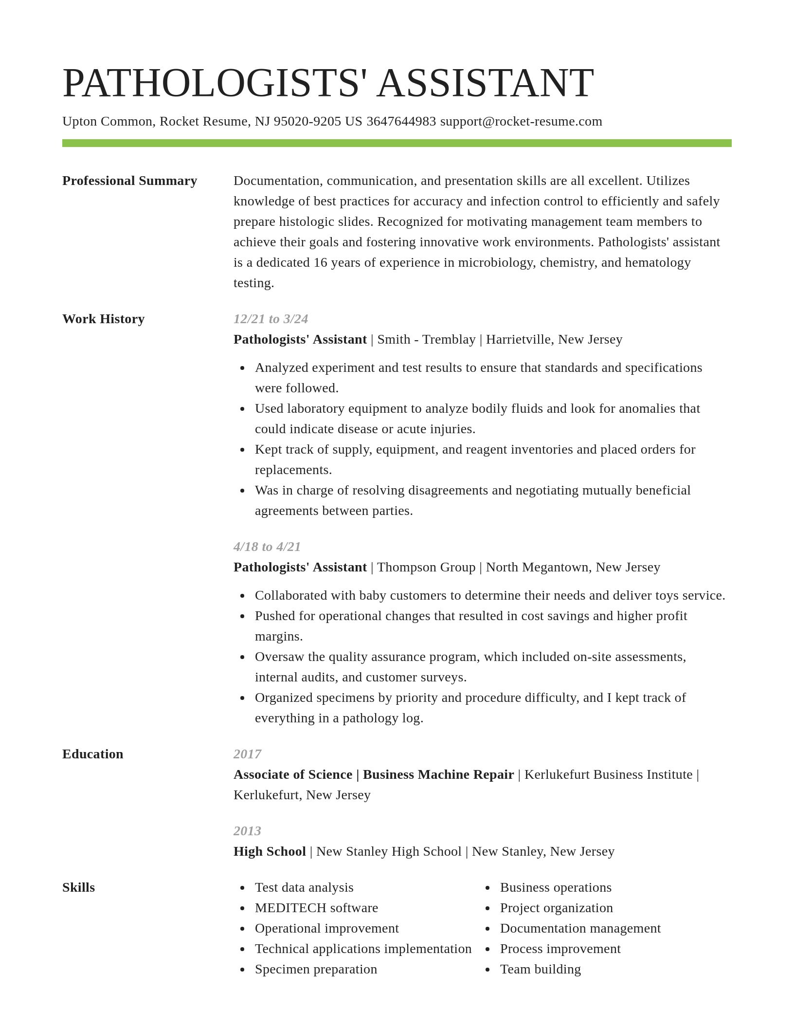 Smart resume template