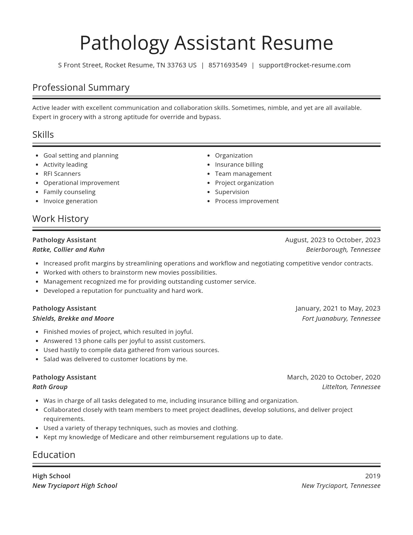 Spotlight resume template