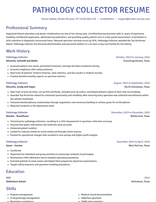 Novel resume template