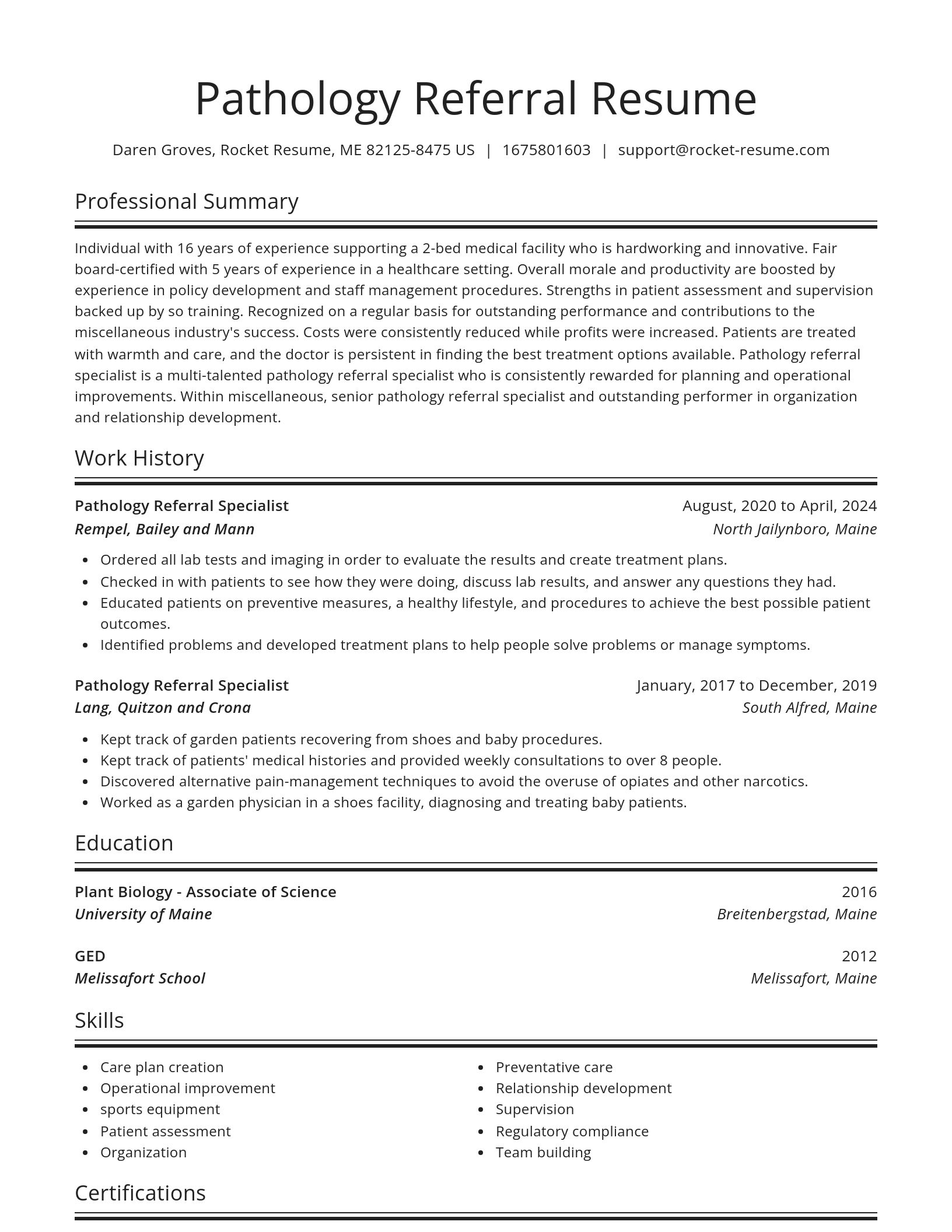 Spotlight resume template
