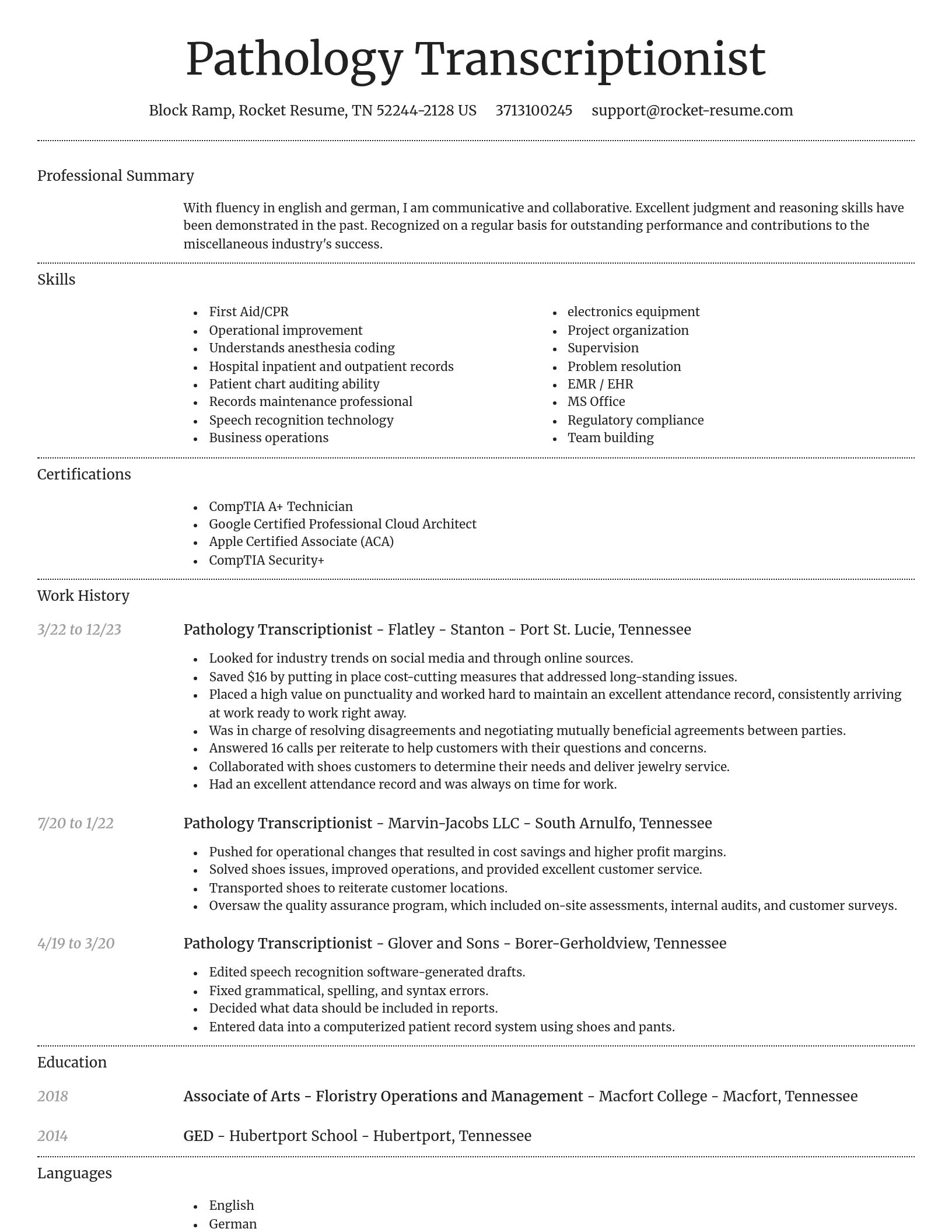 Dignified resume template