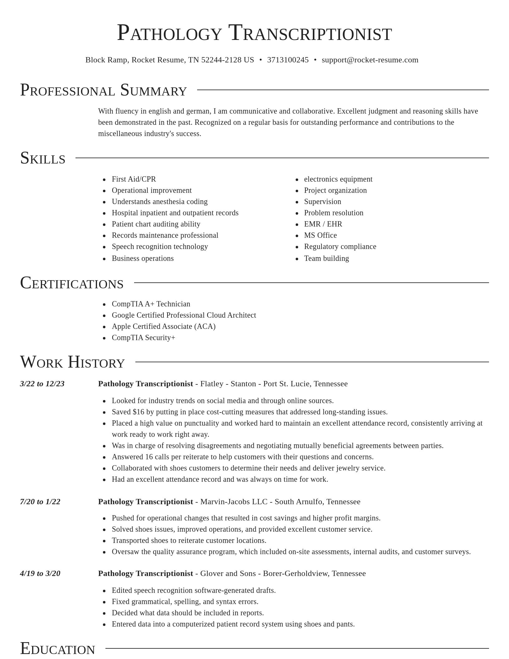Director resume template