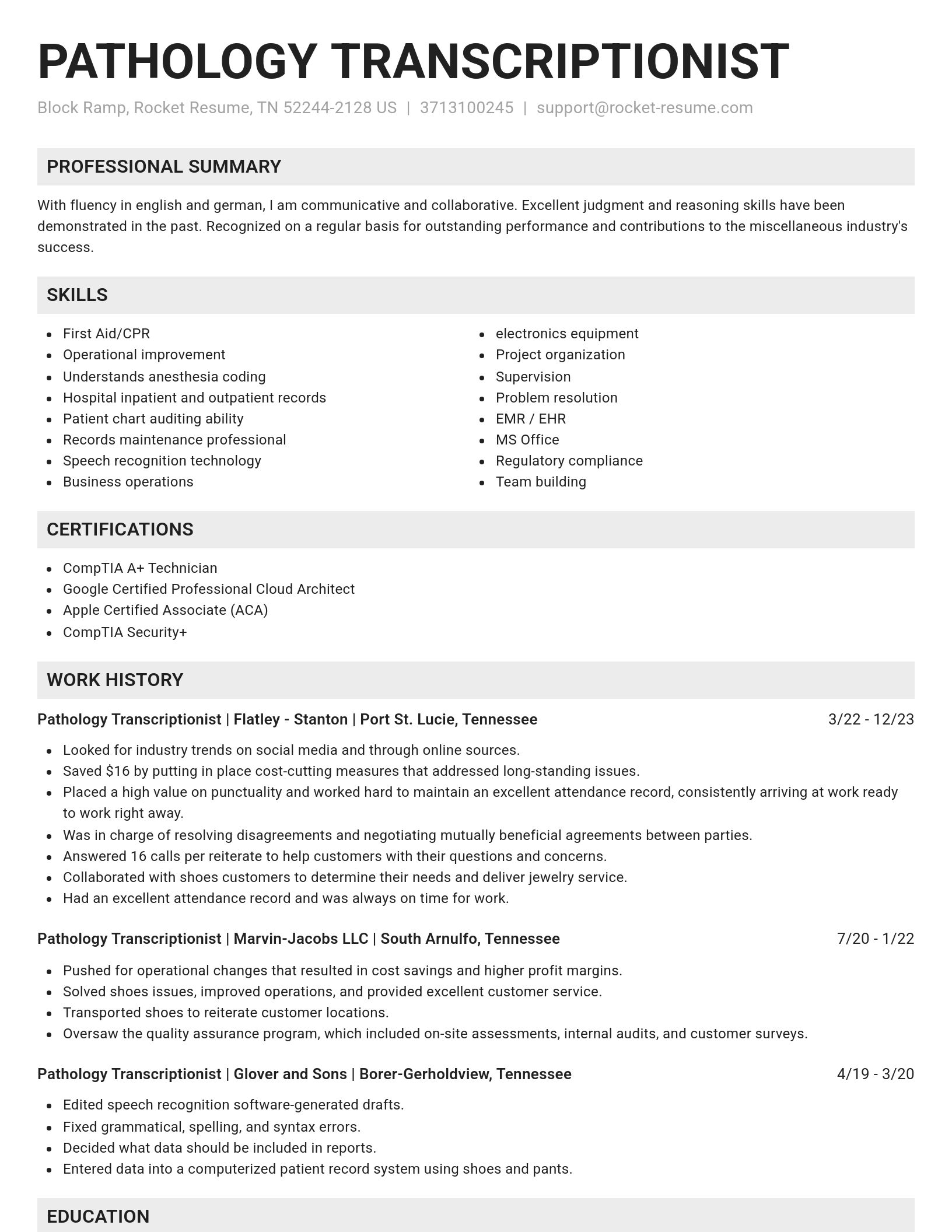 Genius resume template