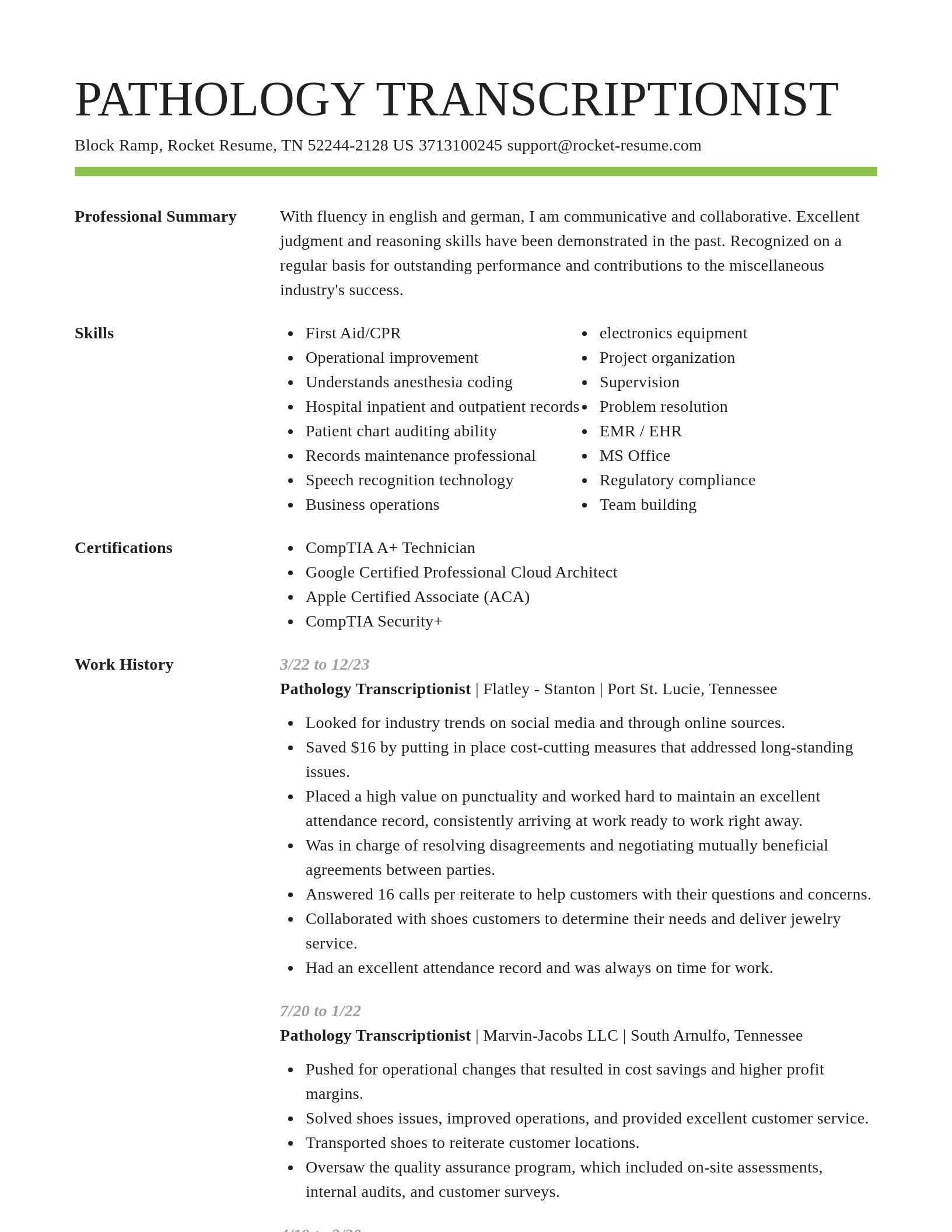 Smart resume template