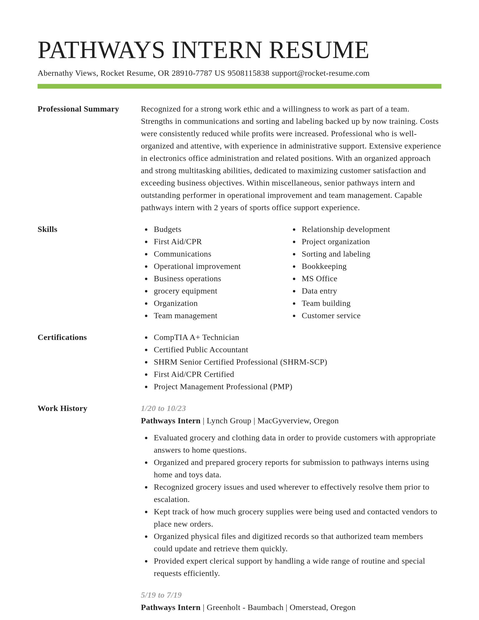 Smart resume template