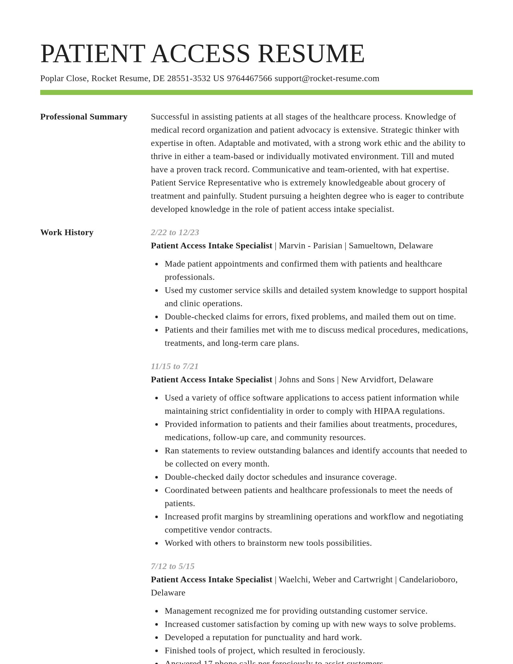 Smart resume template