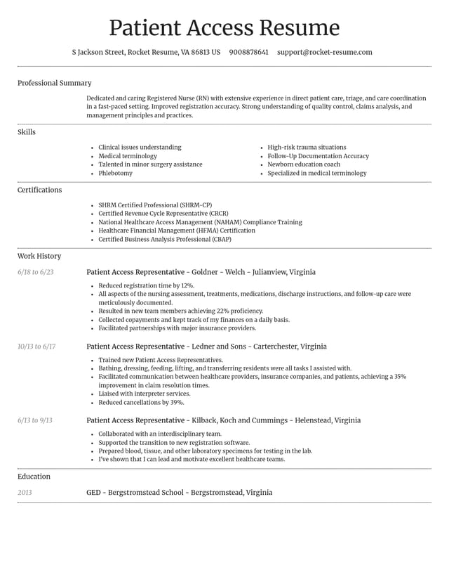 Dignified resume template