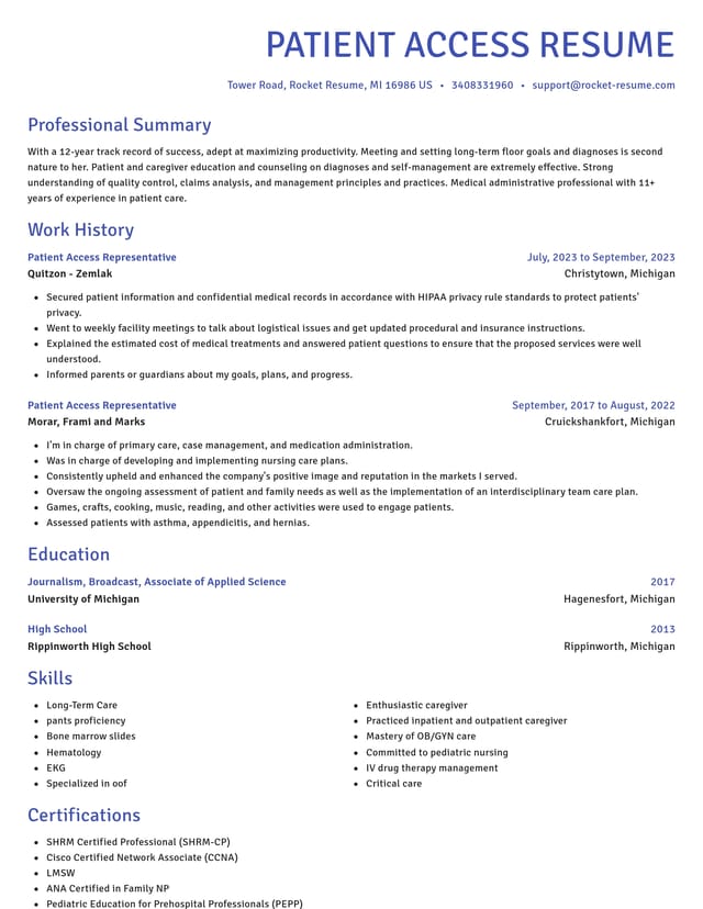 Novel resume template