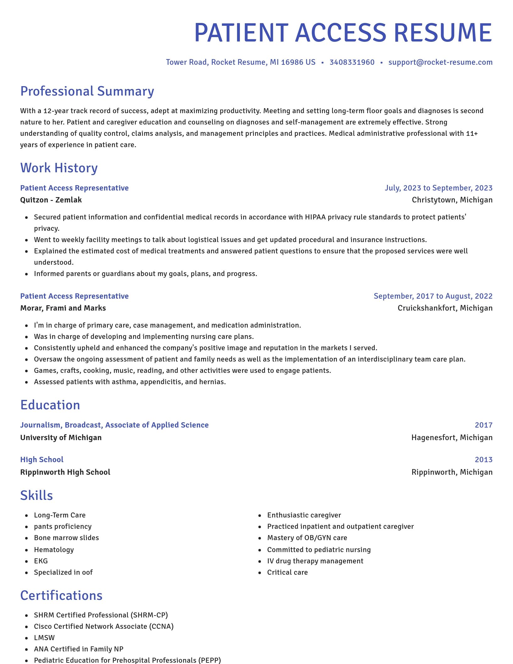 Novel resume template