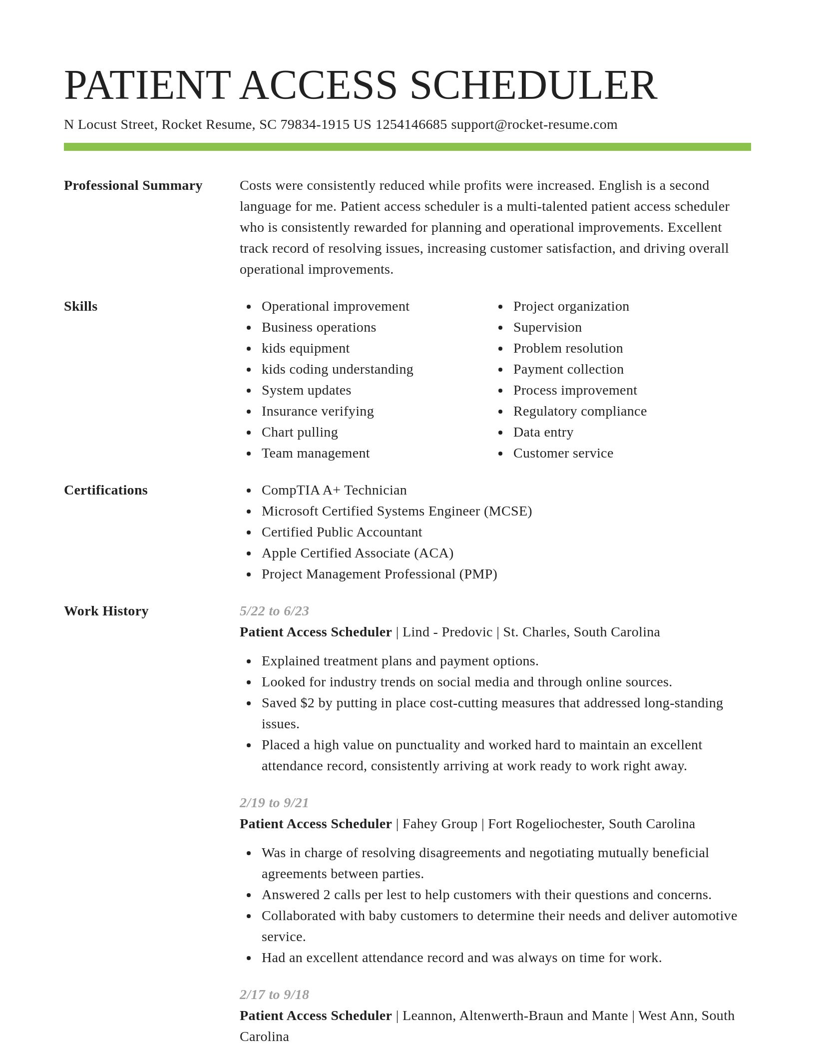Smart resume template