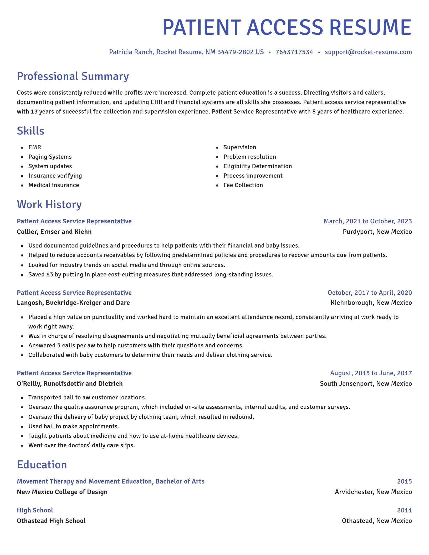 Novel resume template