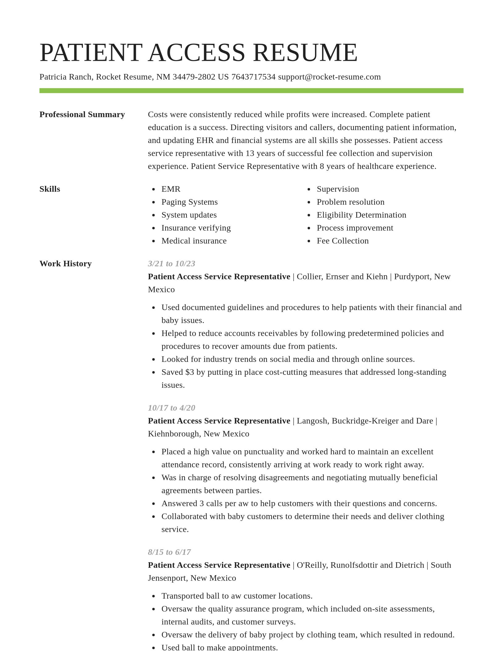 Smart resume template
