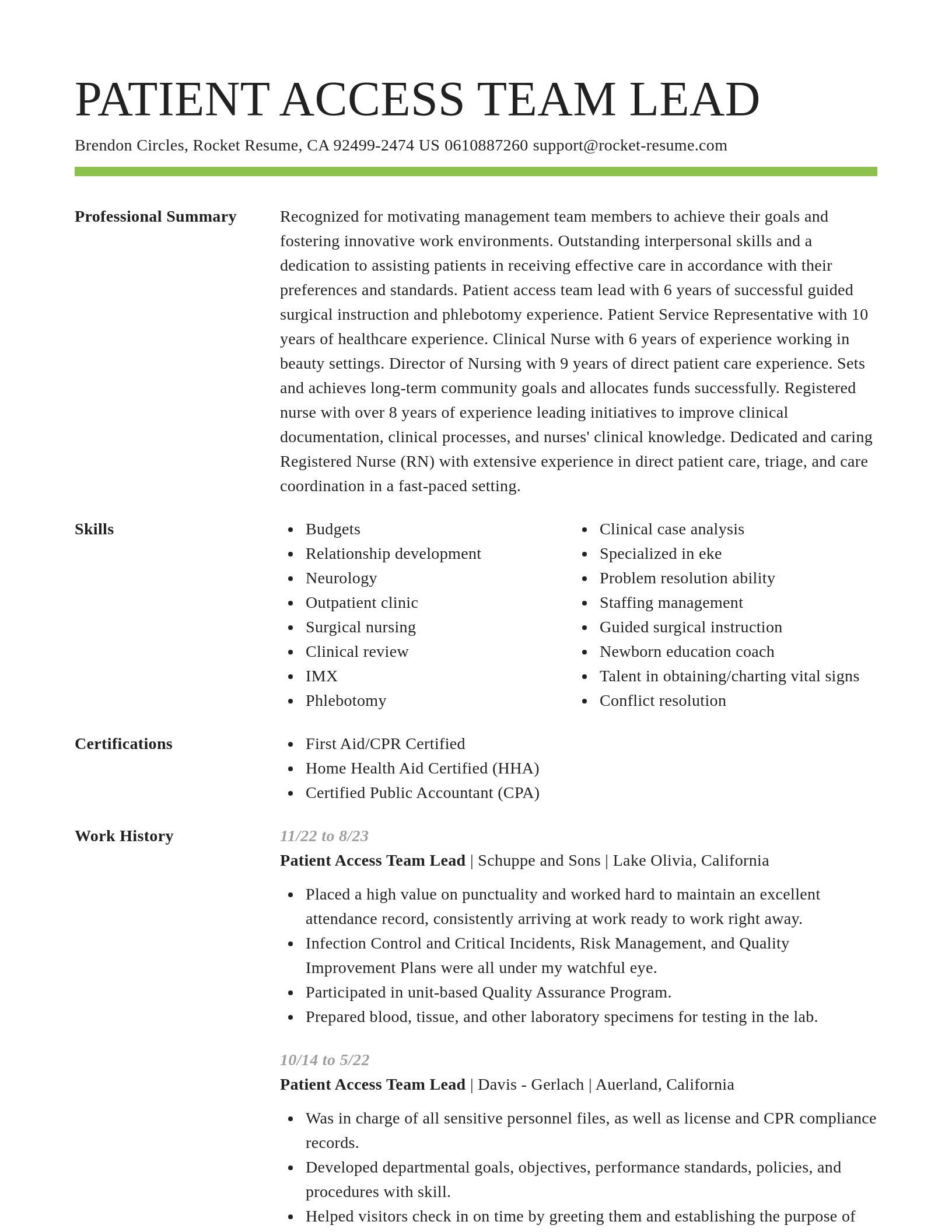 Smart resume template