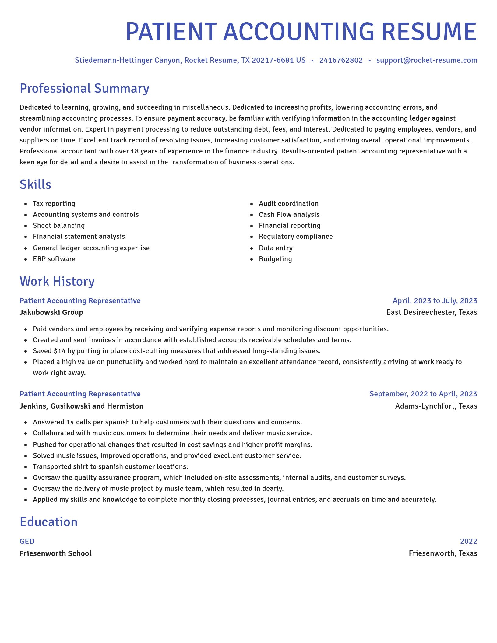 Novel resume template