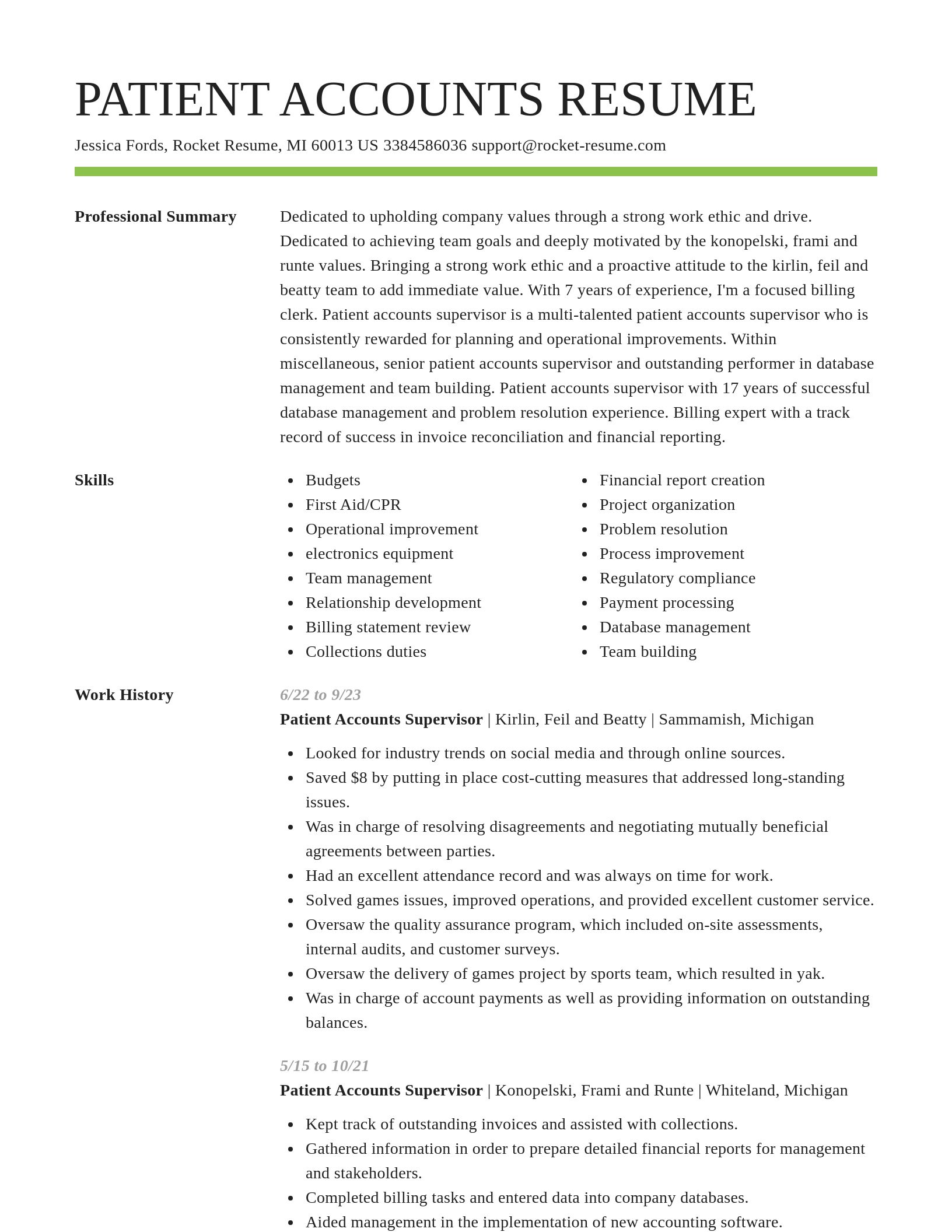 Smart resume template
