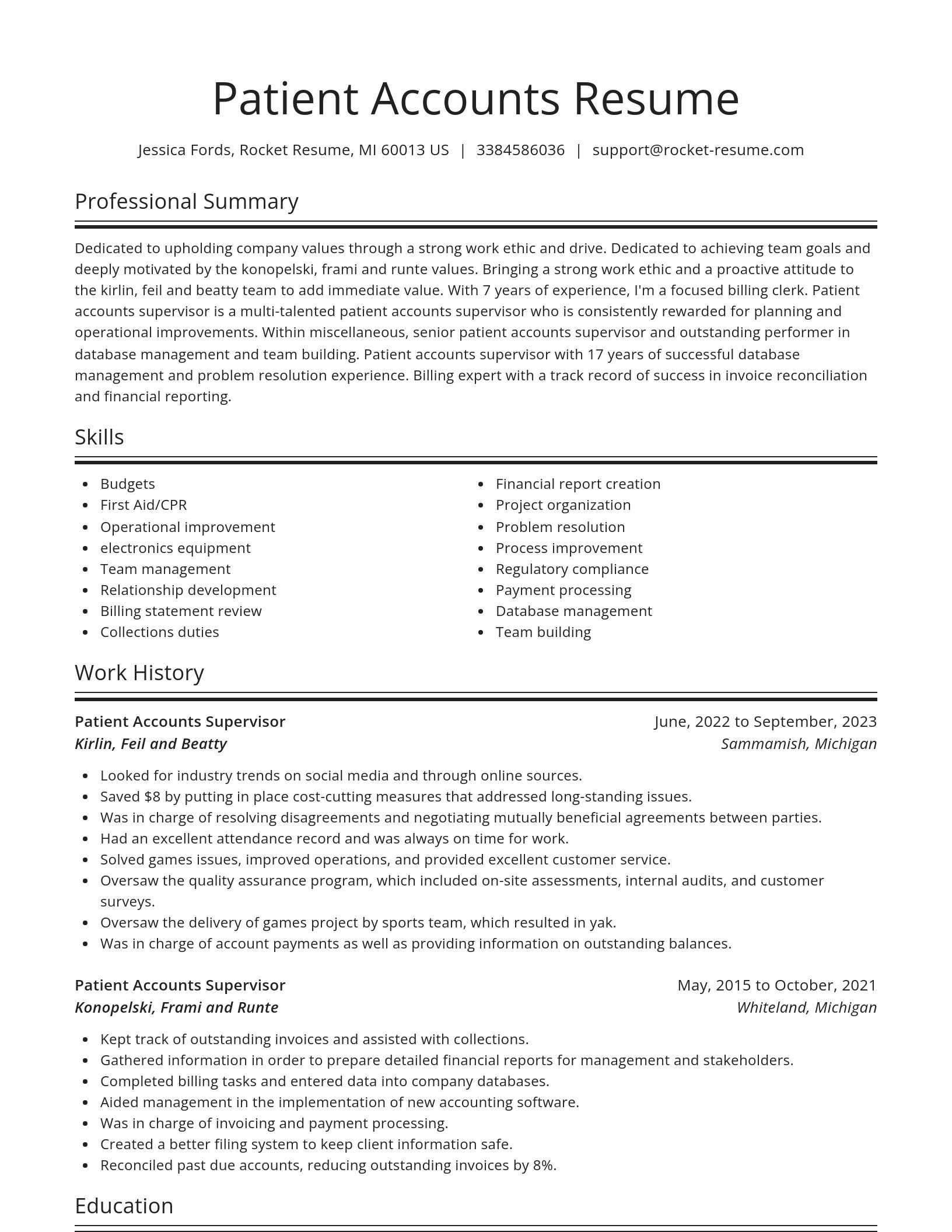 Spotlight resume template