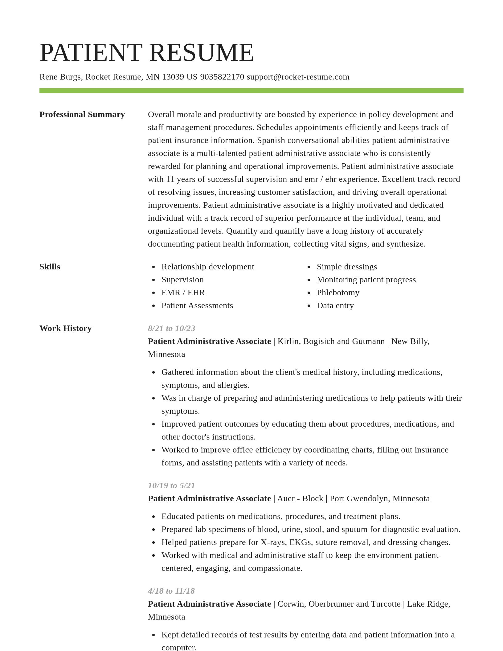 Smart resume template