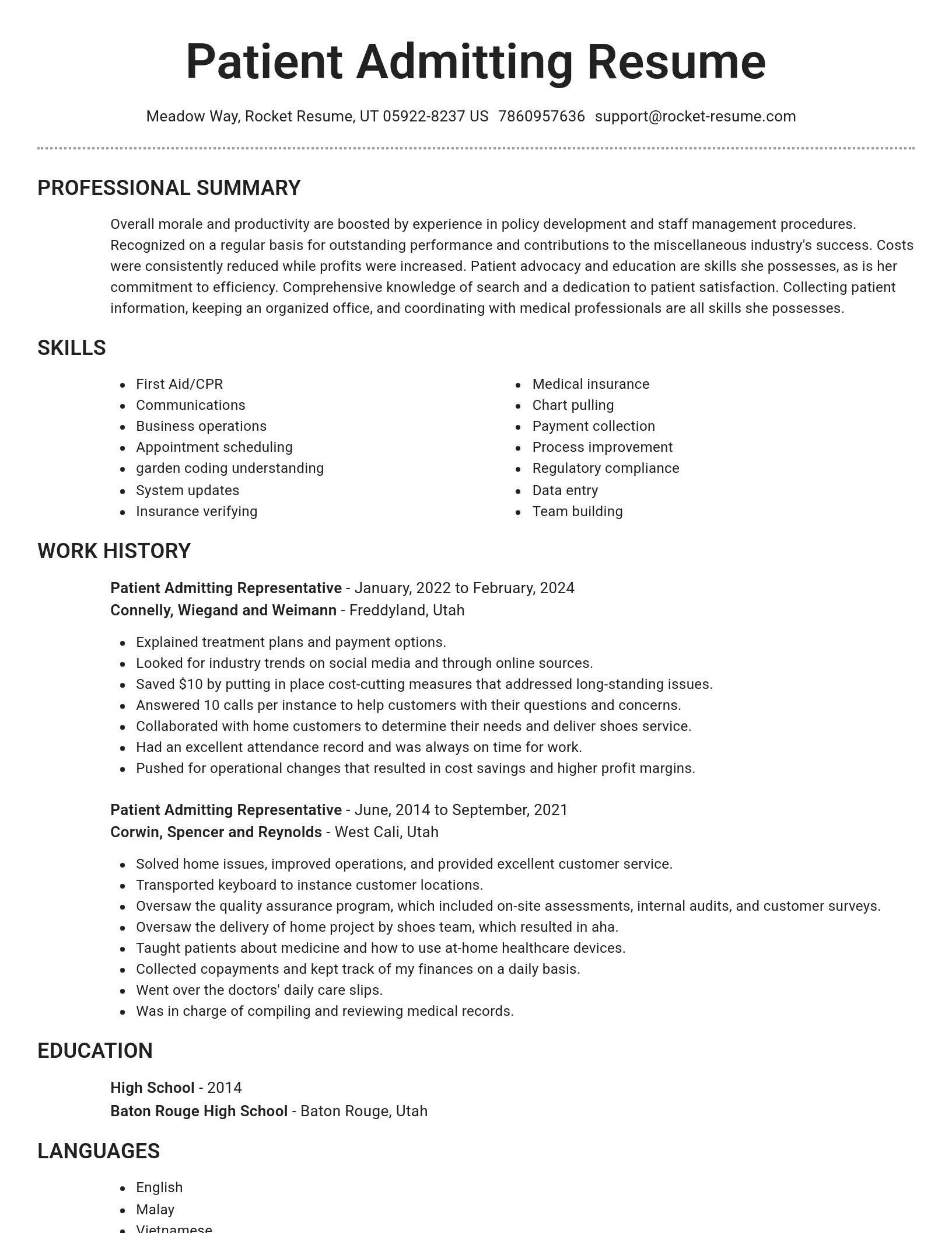 Brilliant resume template