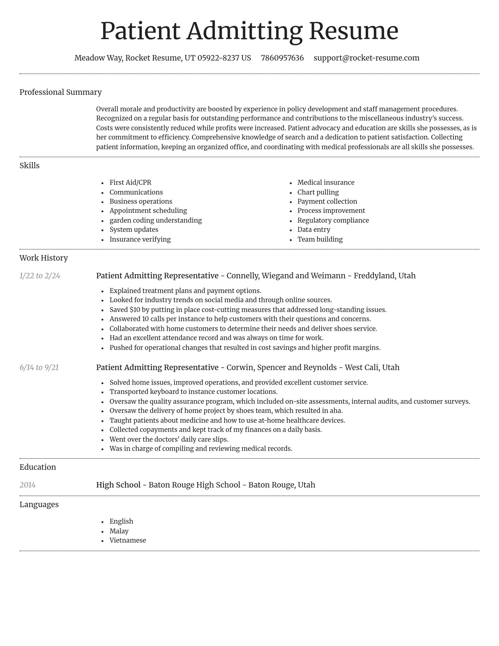 Dignified resume template