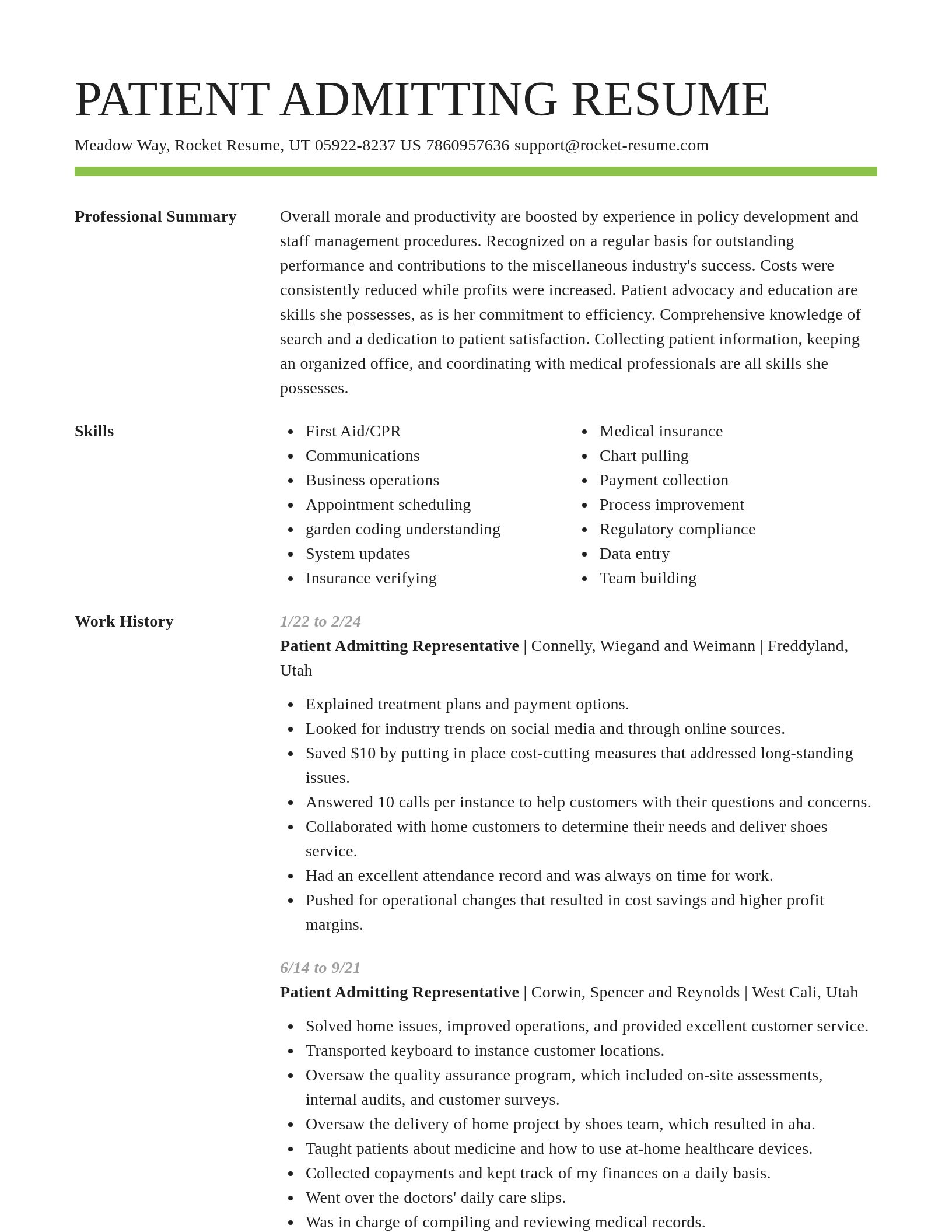 Smart resume template