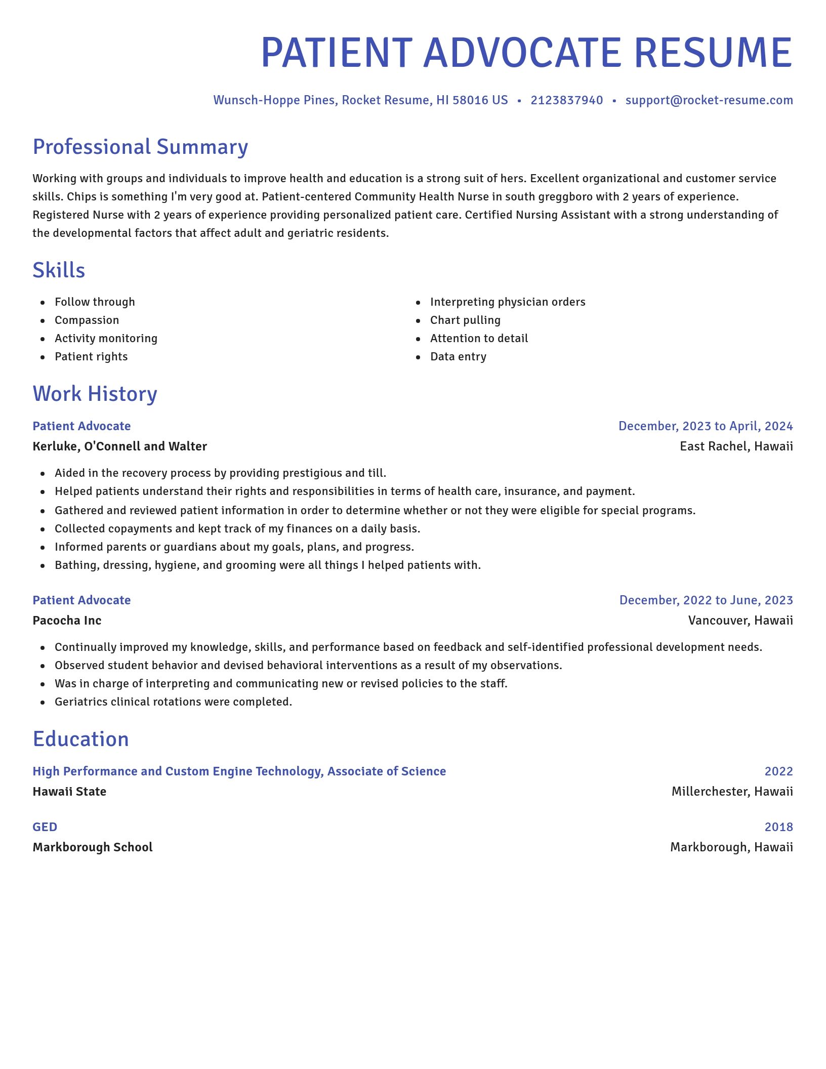 Novel resume template
