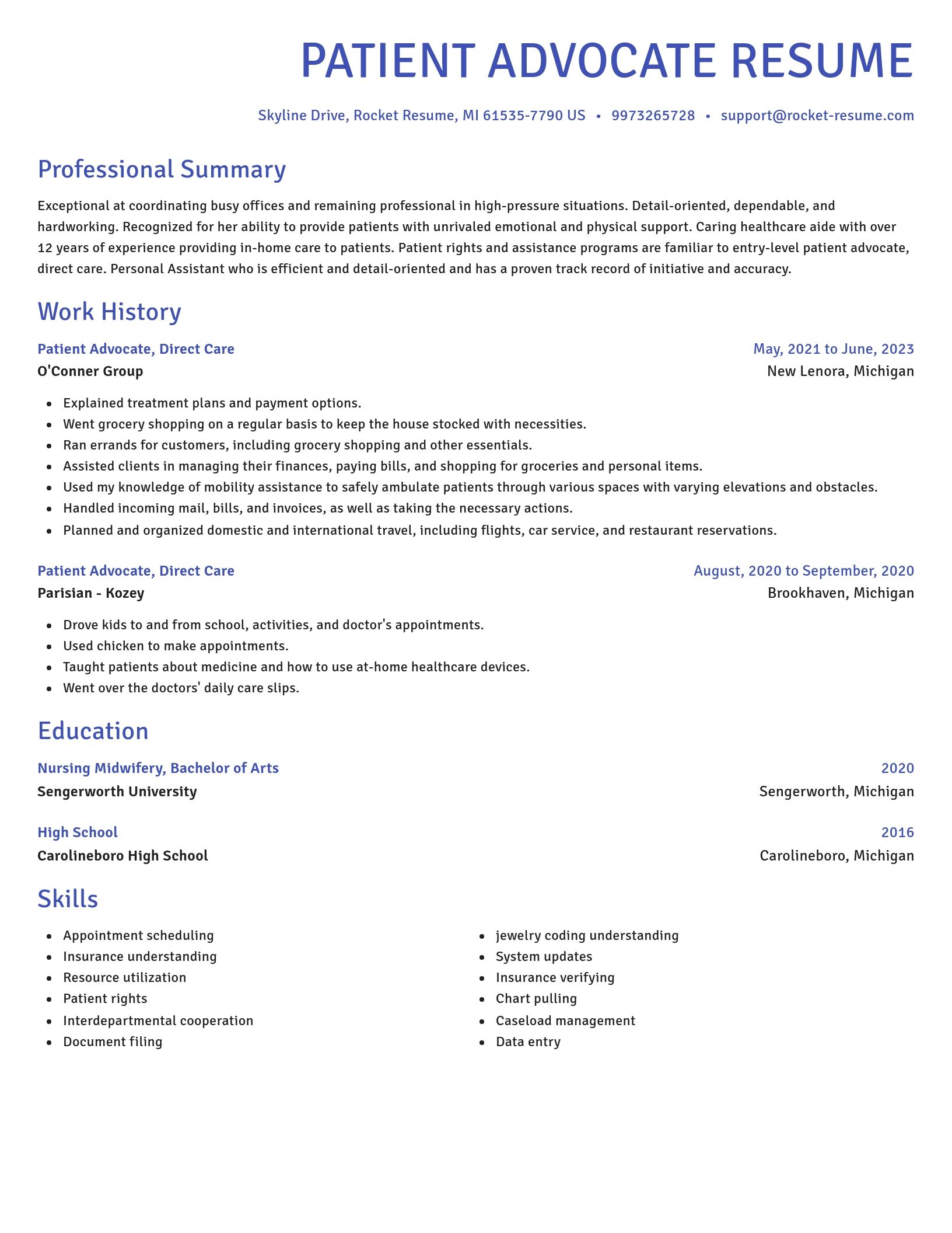 Novel resume template