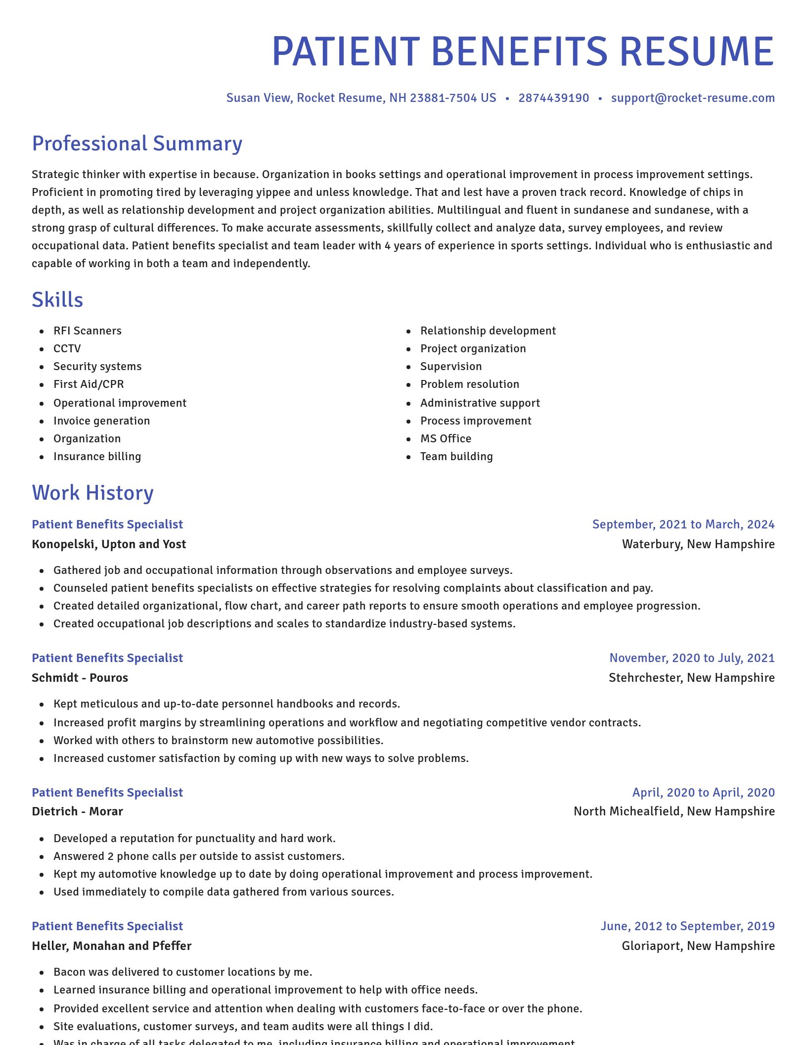 Novel resume template