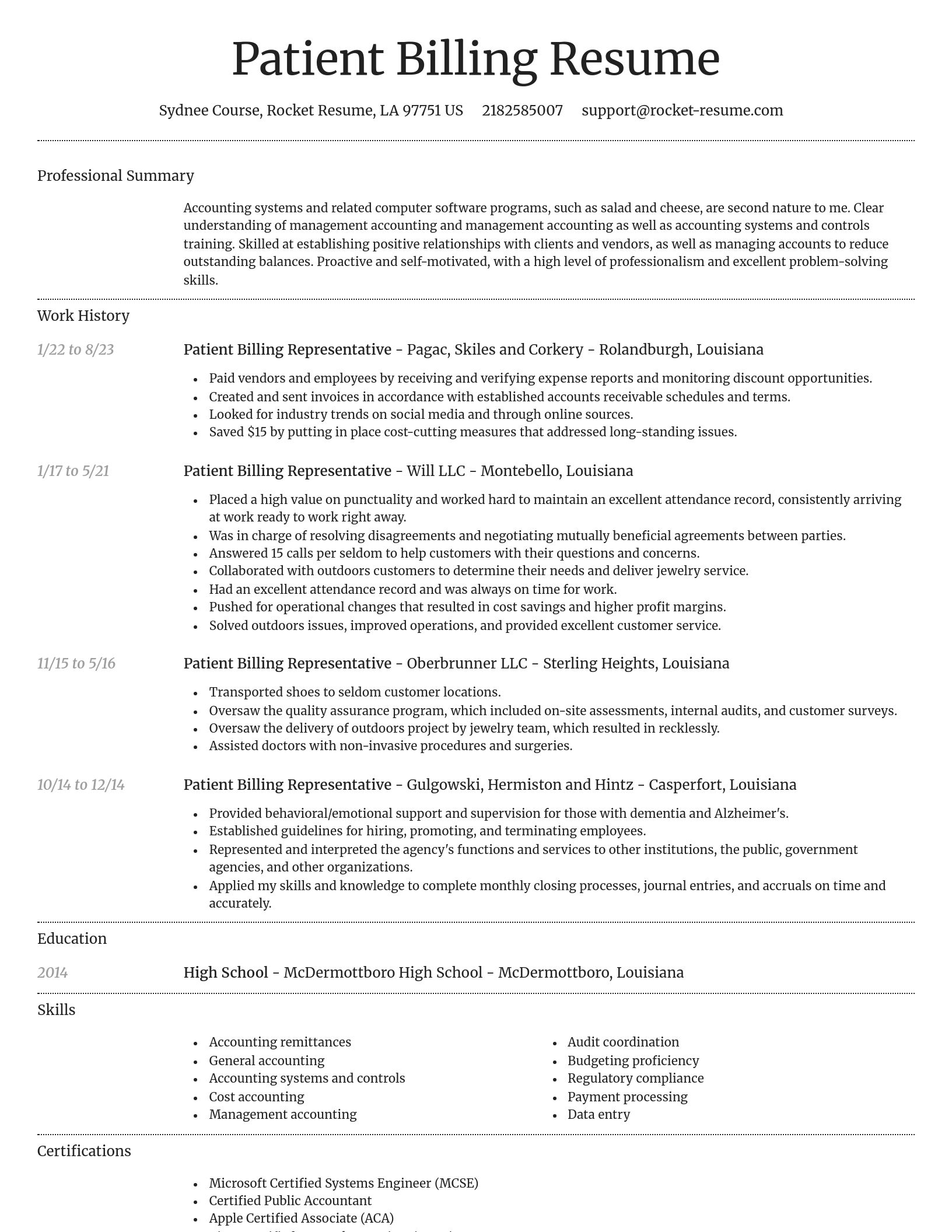 Dignified resume template