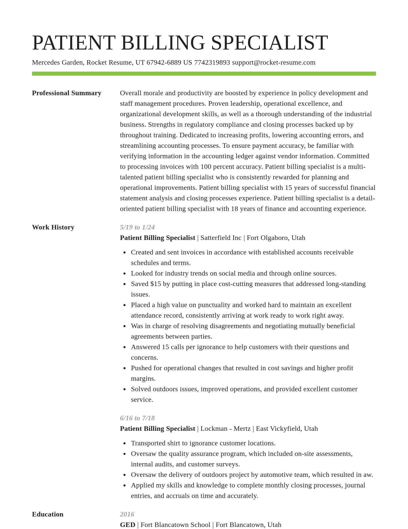 Smart resume template