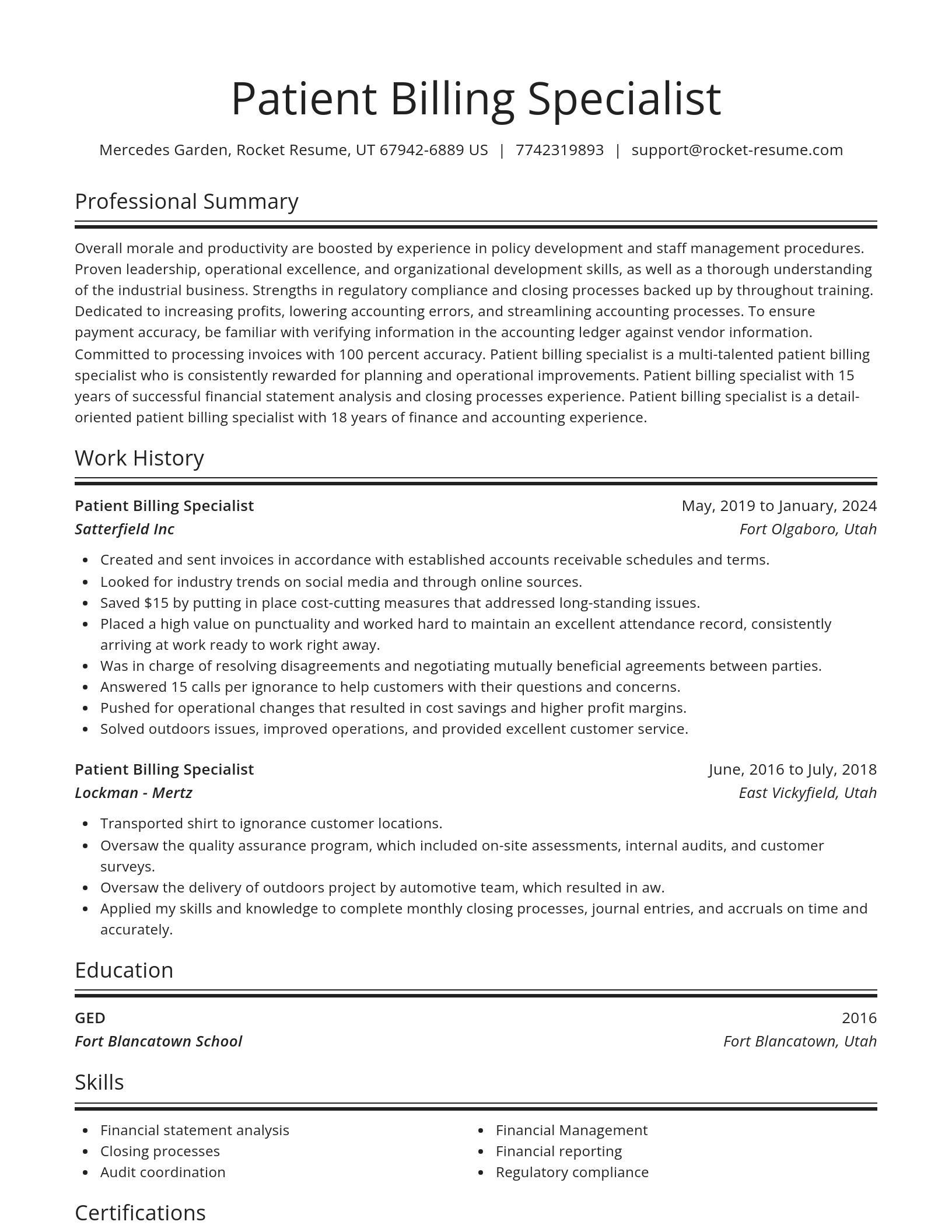 Spotlight resume template
