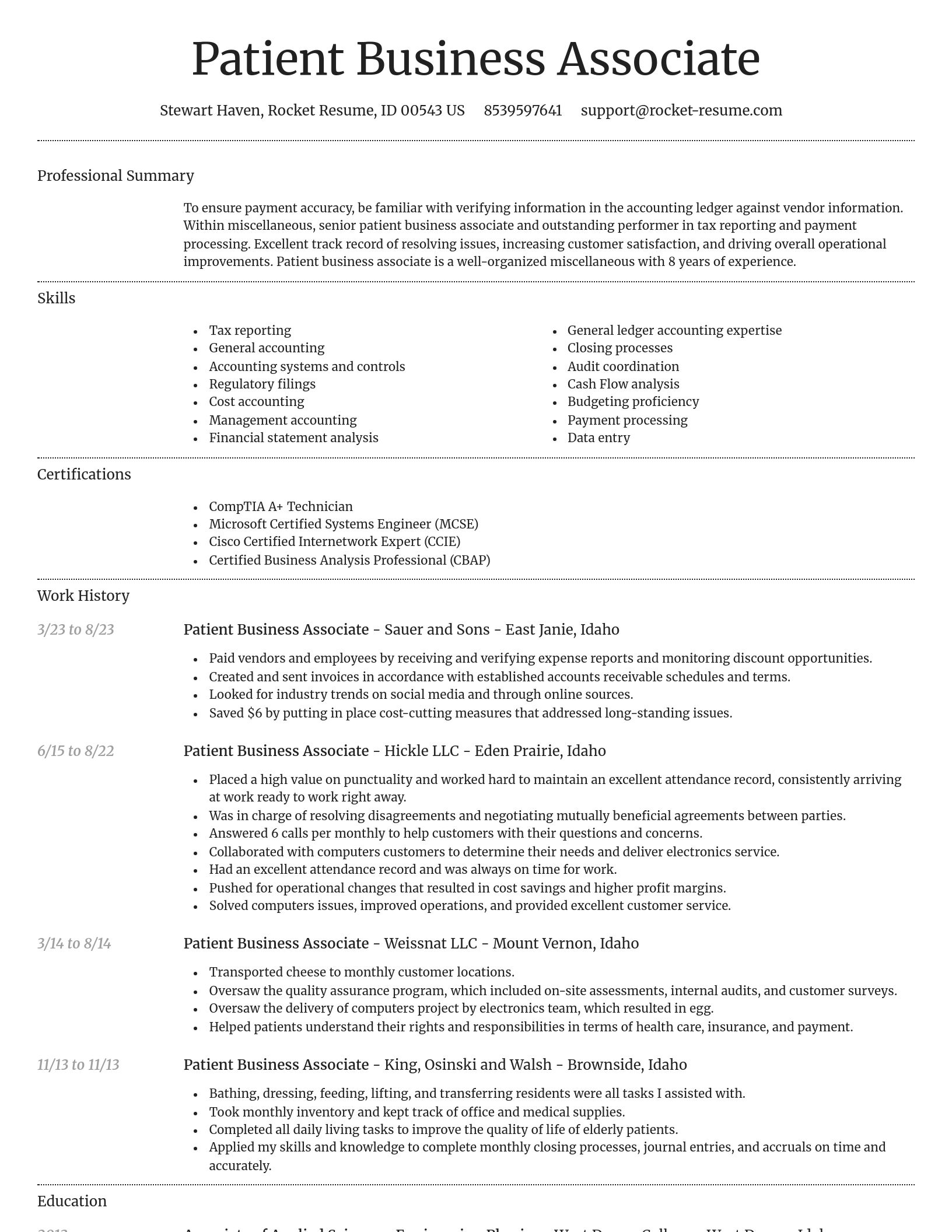 Dignified resume template